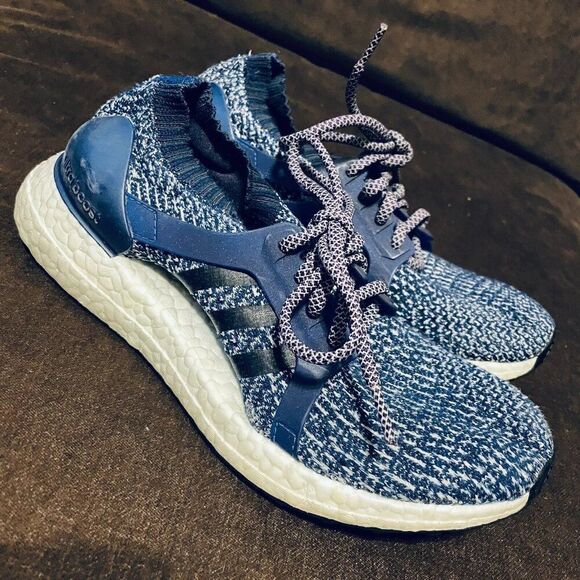 Excellent Dark Navy Womens Ultraboost X Ink Indigo White Size 6.5 US 38 EUR 5 UK - Picture 1 of 5